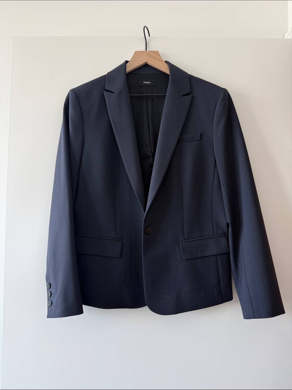Theory Women's Navy Single-Button Blazer